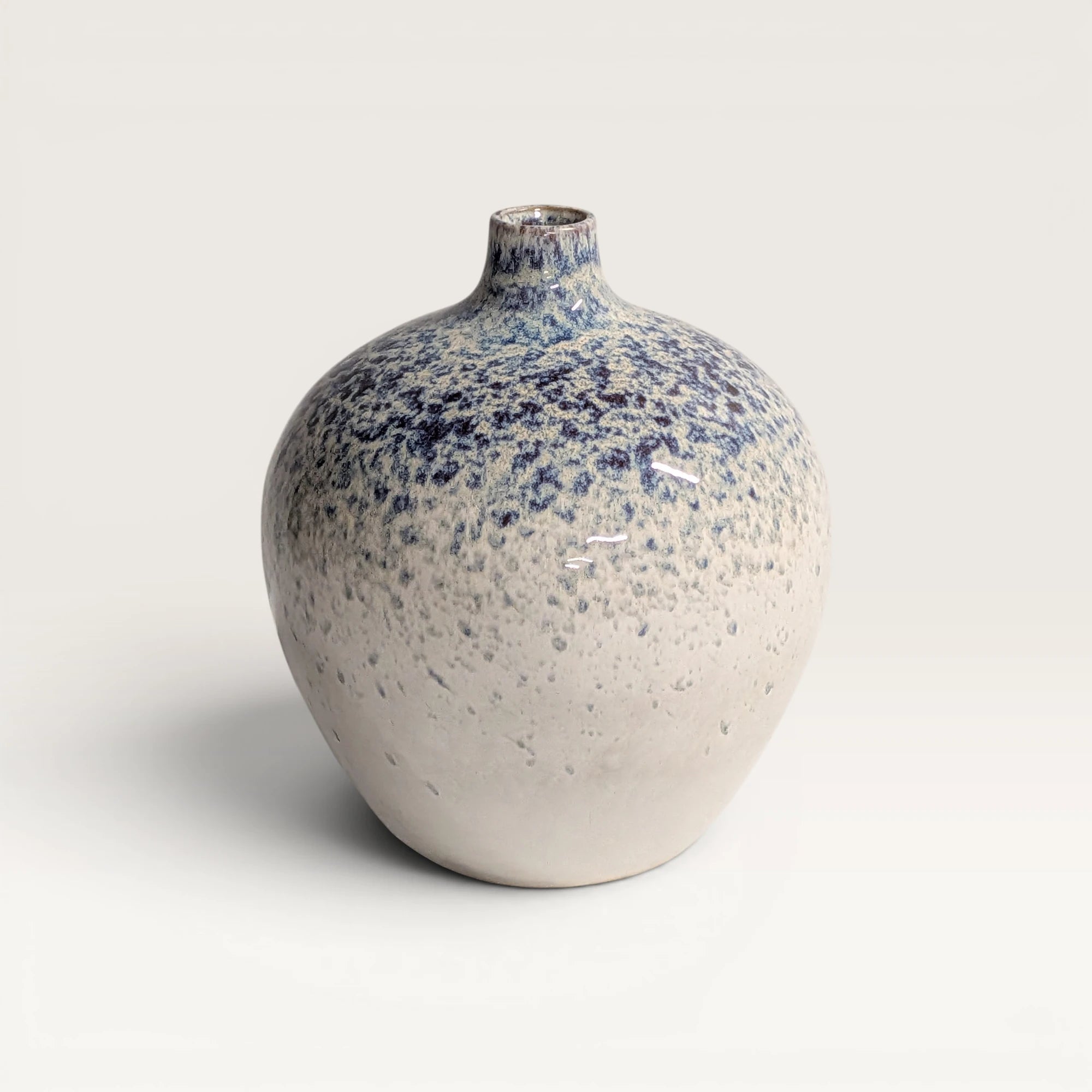 Blue Speckled Ceramic Bud Vase