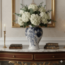 Vintage Blue White Porcelain Ginger Jar