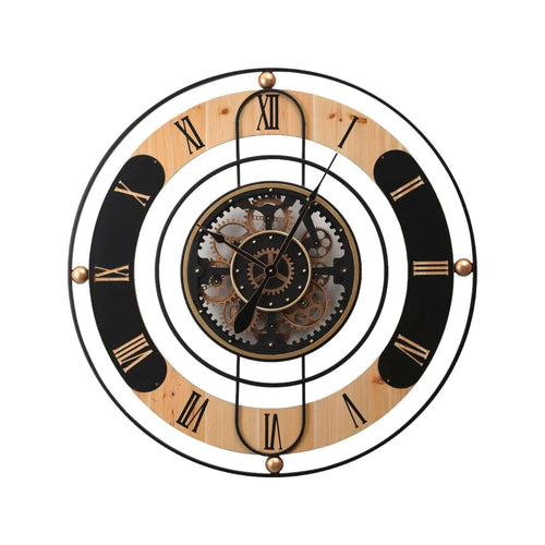 Vintage Country Industrial Gear Clock 90cm