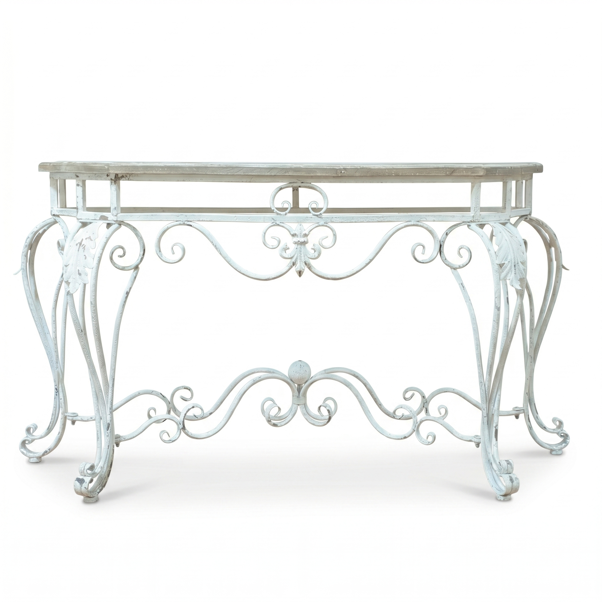 Vintage Wrought Iron Console Table - 138cm