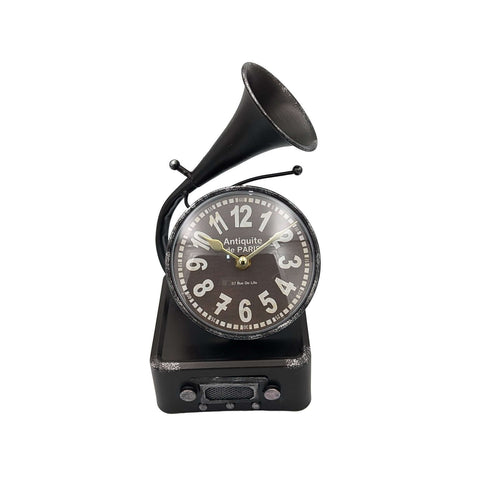 Vintage Phonograph Style Table Clock