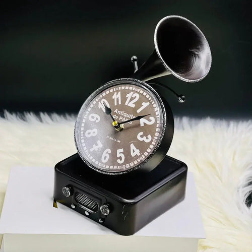 Vintage Phonograph Style Table Clock