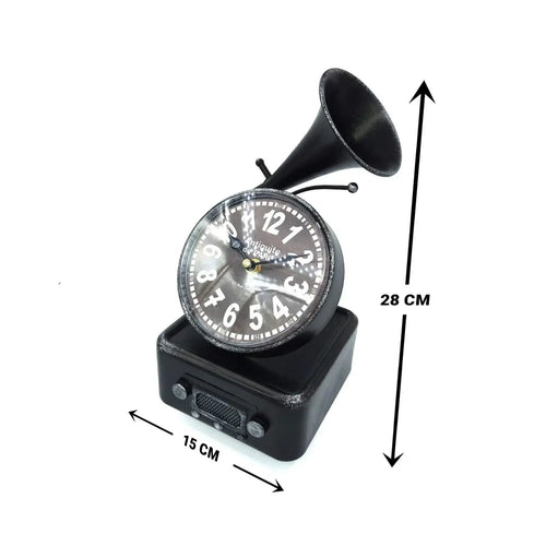 Vintage Phonograph Style Table Clock