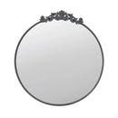 Vintage Round Black Wall Mirror 60cm