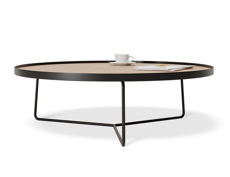 Alora Round Coffee Table Black Modern Oak - LargeLuxury Co