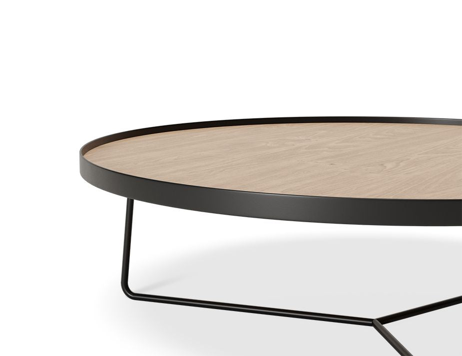 Alora Round Coffee Table Black Modern Oak - LargeLuxury Co