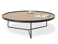 Alora Round Coffee Table Black Modern Oak - LargeLuxury Co