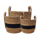 Andrew Striped Storage Hamper - Black/Natural - Luxury Co