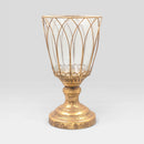 Rustic Gold Wire Hurricane Candle Holder - 31cm