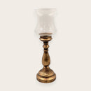 Rustic Gold Metal Pillar Candle Holder - 42.5cm