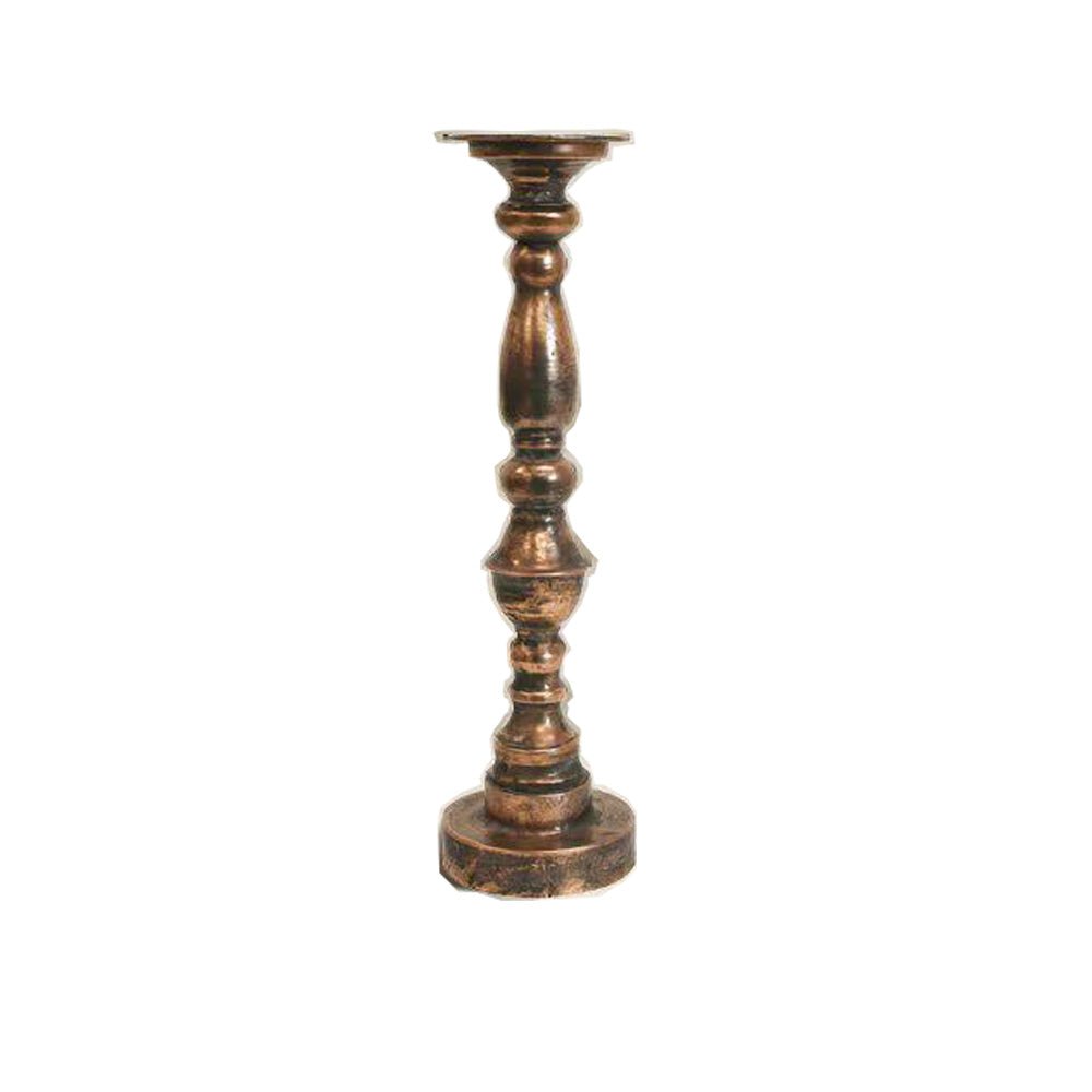 Antique Aged Rustic Gold Candle Holder - 46cm