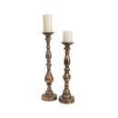 Antique Candle Holder Aged Pillar Rustic Gold - 54cm - Luxury Co