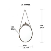 Antique Rustic Gold Oval Hanging Mirror (56cm H) - Luxury Co