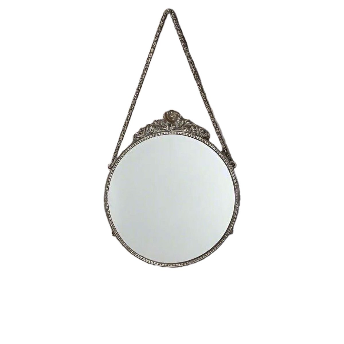 Antique Rustic Gold Round Hanging Mirror 40cmH