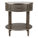 Arielle Art Deco Oval Bedside Table Antique Gold Finish - Luxury Co