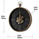 Astoria Round La Rochelle FOB Moving Cogs Wall Clock - Luxury Co