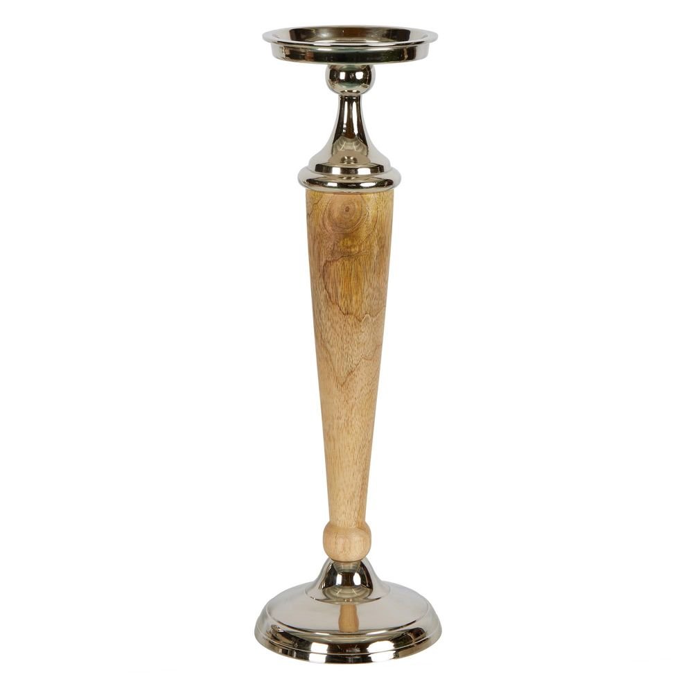 Atlas Aluminium Wooden Candle Stick Holder Large