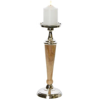 Atlas Aluminium Wooden Candle Stick Holder Small 36.5cm - Luxury Co