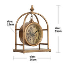 Basil Bedside Table Exposed Gear Movement Clock Gold - Luxury Co