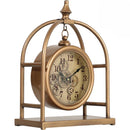 Basil Bedside Table Exposed Gear Movement Clock Gold - Luxury Co