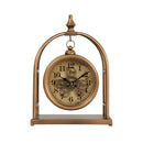 Basil Bedside Table Exposed Gear Movement Clock Gold - Luxury Co