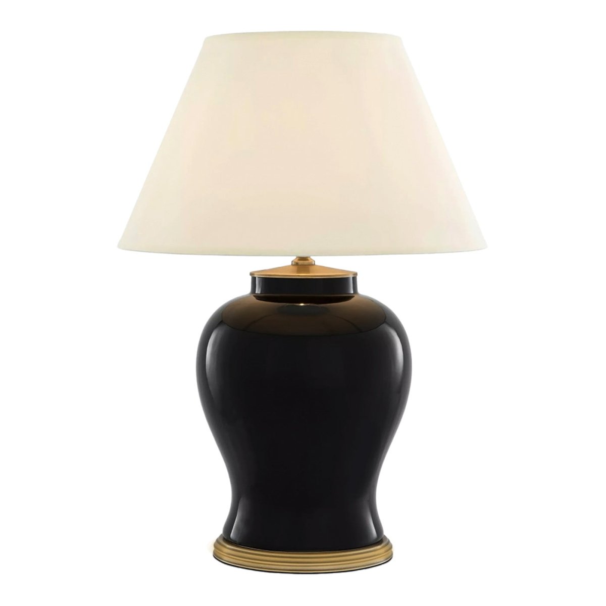 Modern Black Ceramic Table Lamp - Sleek Design