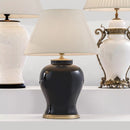 Black & Brass Ceramic Table Lamp - A Timeless Elegance - Luxury Co