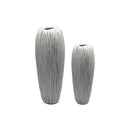 Brown Polyresin Linear Textured Vase SetLuxury Co