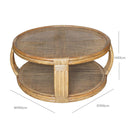 Cayman Rattan Round Coffee Table - 100cm - Luxury Co