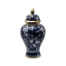 Cherry Blossom Ceramic Jar With Lid Navy BlueLuxury Co