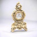 French Country Gold White Table Clock - 25cm