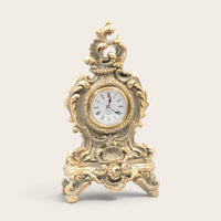 French Country Gold White Table Clock - 25cm