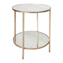 Cocktail Mirrored Round Side Table Antique Gold - 50cm - Luxury Co