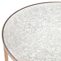 Cocktail Mirrored Round Side Table Antique Gold - 50cm - Luxury Co