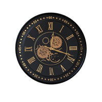 Colorado Modern Wall Clock Moving Gold Gears 60cmLuxury Co