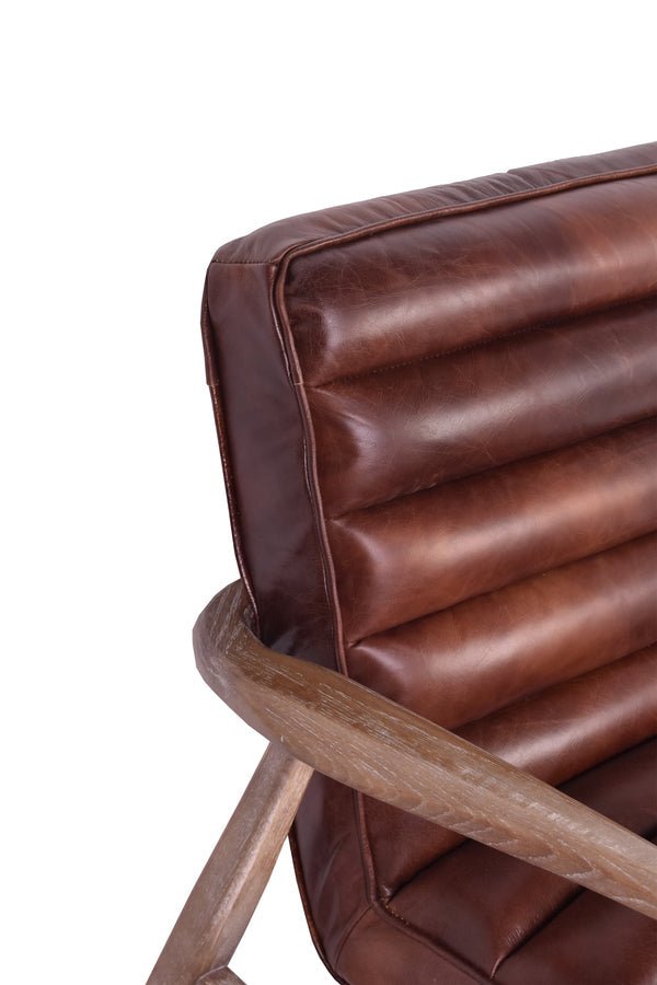 Copen Armchair - Distressed Brown LeatherLuxury Co