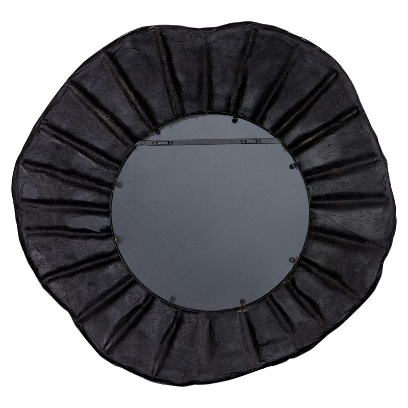 Corfu Wall Mirror Modern Round Shape Black - 102cm - Luxury Co