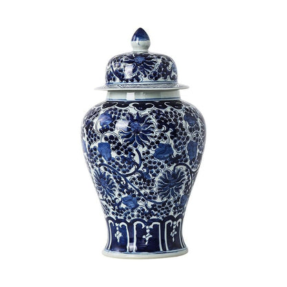 Decorative Ginger Jar with Lid - Hand - Painted Flower JarLuxury Co