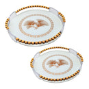 Elegant Round Serving Tray With Handles Set - 2 TraysLuxury Co