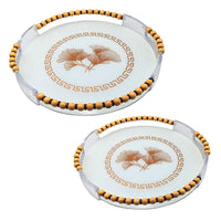 Elegant Round Serving Tray With Handles Set - 2 TraysLuxury Co