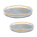 Elegant Round Vanity Mirror Tray Set - Pack of 2Luxury Co