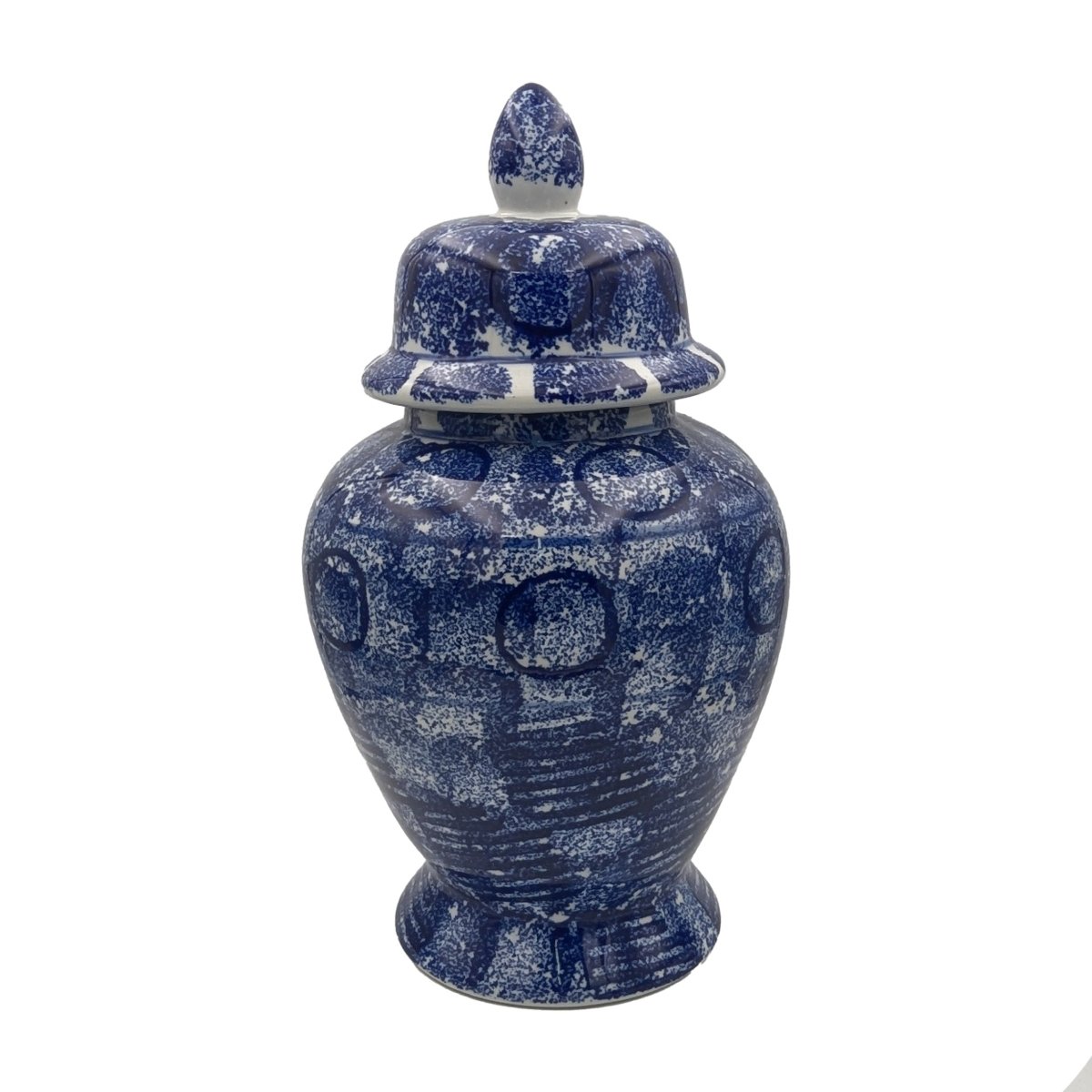 Elegant Zaro Ginger Jar in Blue/White with Lid 38cm - Luxury Co