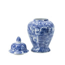 Elegant Zaro Ginger Jar in Blue/White with Lid 38cm - Luxury Co