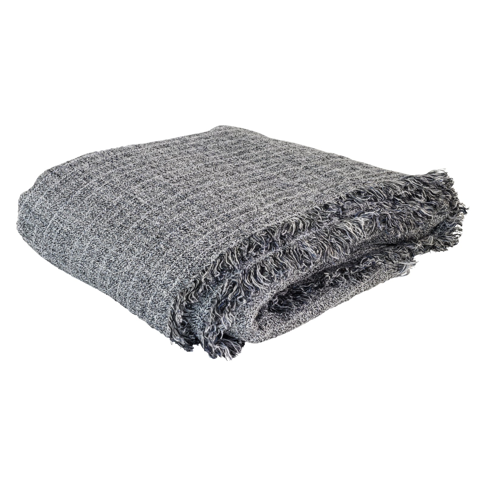 Elora Charcoal Linen Throw - French Flax Cotton