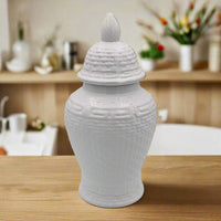 Eros White Zen Style Ginger Jar - Small 37cm - Luxury Co