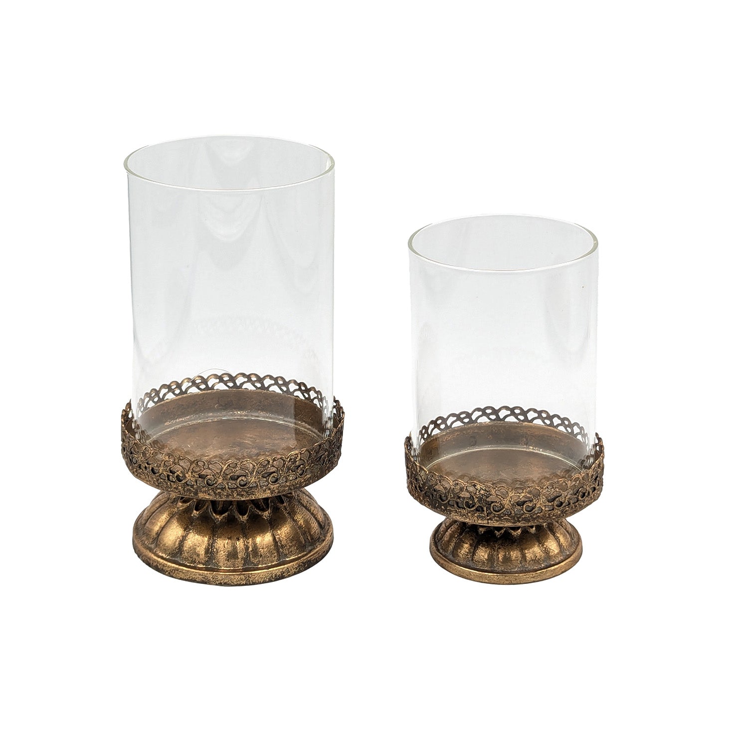 Filigrana Antique Candle Holder - Rustic GoldLuxury Co