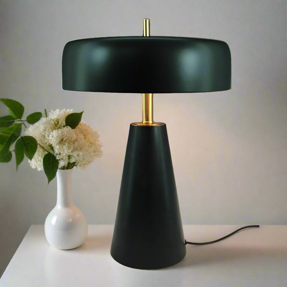 Flat Mushroom Lamp Light Stand Black/Gold