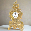 French Country Rustic Gold and White Table Clock - Luxury Co