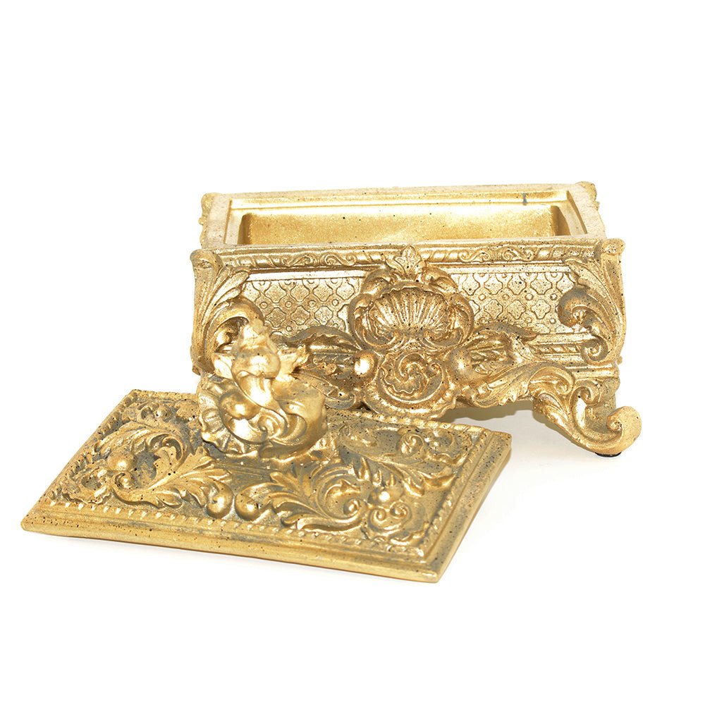 French Country Rustic Gold Jewellery Box 24cm - Luxury Co