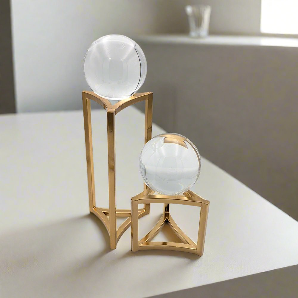 Glass Sphere Table Décor Gold Set - Luxury Co